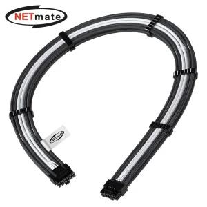 (Netmate) PCIe 5.0 12VHPWR 슬리빙 케이블(블랙 화이트) 60cm슬 PSU ATX PCIE 전원연장 변환선