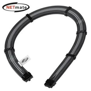 (Netmate) PCIe 5.0 12VHPWR 슬리빙 케이블(블랙 그레이) 60cm슬 PSU ATX PCIE 전원연장 변환선