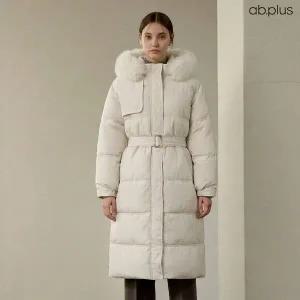 Ab.f.z [ab.plus/신상] 벨티드 퍼 후드 롱 패딩 점퍼 (LSA1MU46A) 337141