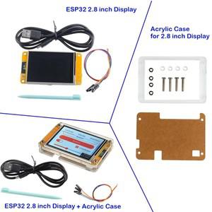 RCA 케이블TFT LCD 모듈 ESP-WROOM-32 개발 보드  아크릴 케이스 ESP32-2432S028R ESP32 디스플레이 ILI934