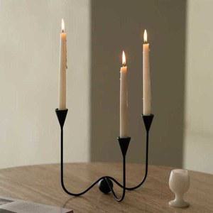 빈티지 촛대 3구 인테리어 3구형 오브제 캔들홀더 철제 소품