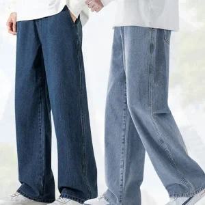 와이드 남성 데님 팬츠 일자핏 남성 청바지 데일리 연청 흑청