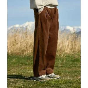 FLUKE 코듀로이 투 턱 와이드 팬츠 브라운 FPT402