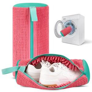 코코라 신발 세탁기 가방, 및 건조기용 세탁 테니스화, 운동화, 러닝화, 핑크 그린용 내구성 지퍼가 달린 재사용 가능한 극세사 청소 2피스