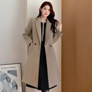 XL까지) 로빈도 더블카라 투버튼 울 코트 겨울 아우터 하객룩 오피스룩 모임룩 격식룩 연말룩 빅사이즈