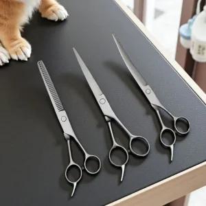 미용가위 반려동물 숱가위 펫 커브 직선