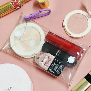 [룽스]투명 화장품파우치 카라비너 가방 8x16