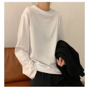 가을 긴팔티셔츠 여성 이너티셔츠 루즈핏 베이직 라운드티셔츠 오버핏티셔츠 빅사이즈티셔츠