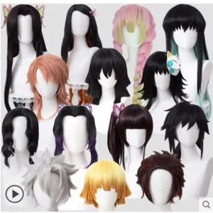 [해피디아리오] 할로윈데이 코스프레 할로윈 코스튬 귀멸의칼날 가발 귀칼 소품