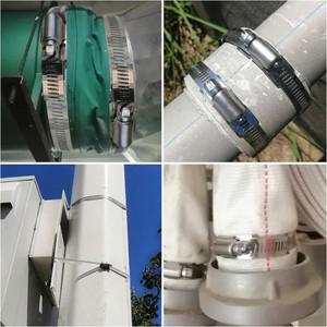 E190 호스 클램프 20FT 금속 스트랩 + 20 패스너 DIY Cut-To-Fit 스테인레스 스틸 밴드 조정  대형 웜