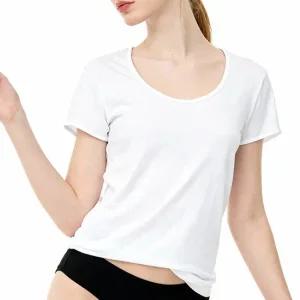 여성 통 편직 베이직 라운드 40수 순면 반팔 런닝 JHWRB012