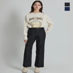 [원더플레이스][더블유스탠다드(W STANDARD)] 우먼 2764 기모 생지 와이드 데님 팬츠