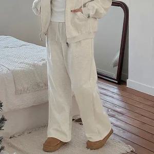 [빅사이즈]이블렛 투하프 기모 스트링 롱 밴딩팬츠 제이스타일