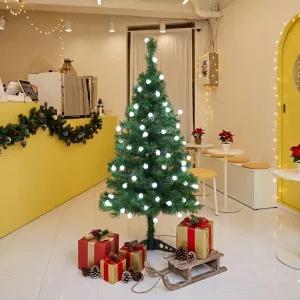 90cm 풍성한 스카치 트리 + LED 앵두전구 세트 백색