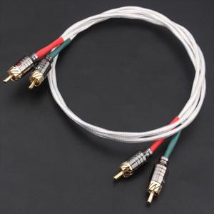 Hifi 2 코어 순수 구리 은도금 RCA 신호 케이블 ~ 오디오 튜브 증폭기 CD
