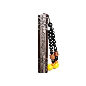 고급 흑단 나무 전기라이터 USB 충전식 라이터 입김점화 휴대용 선물용