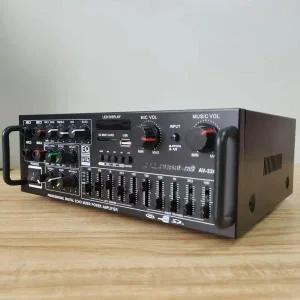 고출력 가정용 전력 증폭기 12V/220V 블루투스 EQ 이퀄라이저 자동차 야외 노래방 이중 목적 전력 증폭기