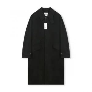 브랜드정품 비슬로우 오버사이즈 텍스쳐 캐쉬미어 발마칸코트 블랙