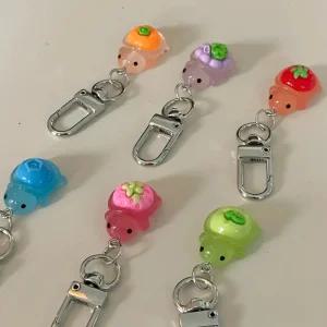 행운의 거북이 키링 미니 과일 방울토마토 감귤 사과 포도 부적 열쇠고리 핸드폰 귀여운 가방 걸이링 홀더