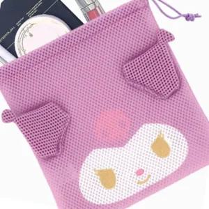 [룽스]쿠로미 메쉬 소품가방 조리개 파우치백