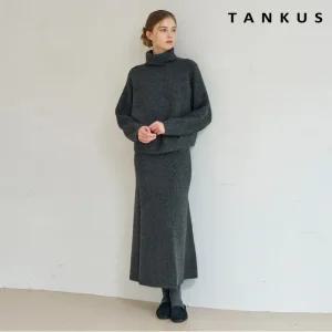 루즈핏 하프넥 니트 롱 스커트 셋업 원피스 (TX4OP015L0)