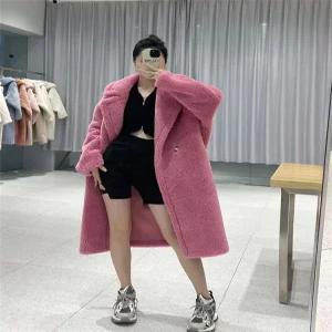 티류으스 여성 페이크퍼 기모 롱코트 뽀글이 퍼 루즈핏 오버핏 자켓 ZA