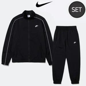 나이키 세트상품 클럽 폴리 니트 트랙 수트 트레이닝복 블랙