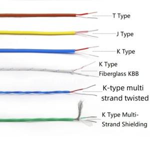 압력 스위치 고온 측정 보상 케이블 1M K J T 타입 열전대 와이어 2 코어 PTFE 절연체 차폐 라인