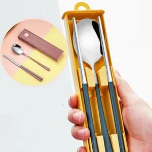 학생 직장인 수저세트 스텐 휴대용 수저통 도시락 급식 여행