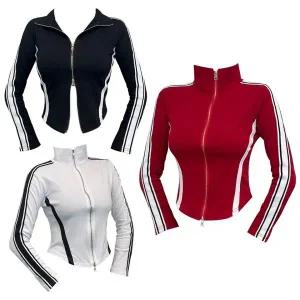 라인플렉스집업 그렉긴팔 하이넥 크롭 언발아우터 운동복 헬스복