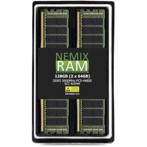 네믹스 램 128GB (2X64GB) DDR5 5600MHZ PC5-44800 2Rx4 1.1V CL46 288-핀 ECC RDIMM 등록 서버 메모리 키트