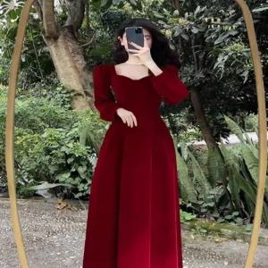 레드벨벳원피스 겨울 크리스마스 파티룩 여성 송년회