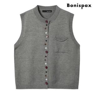 원 포켓 버튼 포인트 니트 베스트 XP3VW003L0993511