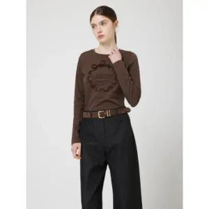 [롯데백화점]씨씨콜렉트 벨벳 리본 프린트 티 C253PSM021