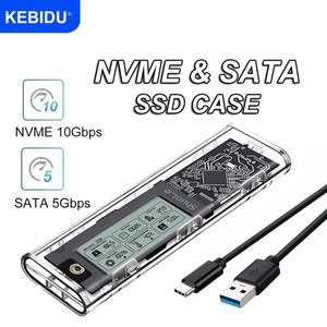 M2 SSD 케이스 NVME SATA 인클로저 도구  10Gbps M.2-USB 3.2 Gen2 스마트 호환 디지털 디스플레이 외부 어