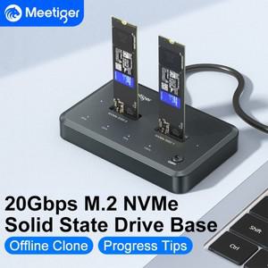 Meetiger 20Gbps M.2 NVMe Ssd 케이스 PCle 도킹 스테이션 인클로저 Type-C SSD 베이스(오프라인 복제 포함