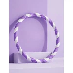 운동기구 훌라후프 복부지압 허리운동 홈트레이닝 유산소 1.5kg 나사형 퍼플화이트 80cm