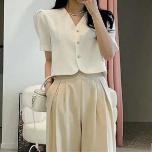 [하프클럽/]데일리 금장 하트 3버튼 썸머 반팔 자켓