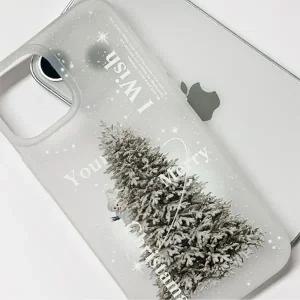 화이트 트리 반투명화이트 17 갤럭시 캐릭터 폰케이스 실리콘 젤리 투명 겨울 크리스마스