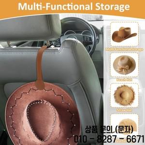 2개 PU 가죽 자동차 시트 등받이 모자 클립 카우보이 홀더 다용도 차량 여행 액세서리