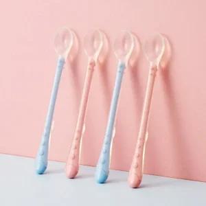 누비 실리콘 롱핸들 이유식 스푼케이스 세트_색상선택