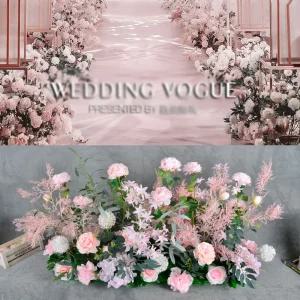 웨딩 플라워 조화 카페 블루 야외 꽃길 스몰웨딩 장식