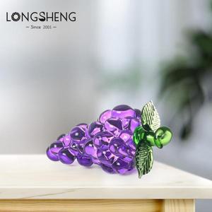 수제 크리스탈 보라색 포도 입상, 수집 유리 과일 장식, 홈 아트 미니어처, 어린이, 소녀 선물