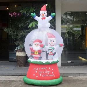 에어벌룬 대형 스노우볼산타 눈사람 LED에어벌룬 200cm 자동펌프
