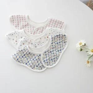 꿈두부 오가닉면 롤링턱받이 3종세트 데일리 패턴 유아 침받이