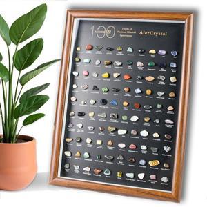 100개 미네랄 표본 세트 천연 크리스탈 및 치유석 연마된 다채로운 돌 가정 장식 선물용