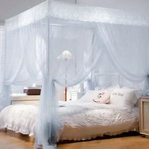 소프트블루 침실 공주 레이스 모기장 120x200cm 침대 거실 대형 모기 촘촘 튼튼 여름