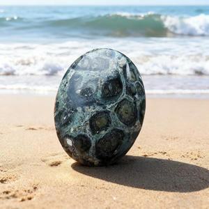 1개/50-150g 천연 공작석 타원형 플레이 스톤, 불안 완화용 엄지손가락 돌, 치유 크리스탈 차크라