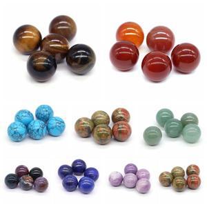 16mm 천연석 크리스탈 라운드 볼 비즈 레이키 힐링 쿼츠 자수정 마노 광물 표본 글로브 차크라 홈 장식