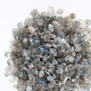 3-12mm 회색 문스톤 텀블드 칩스 분쇄 천연 크리스탈 쿼츠, 라브라도라이트